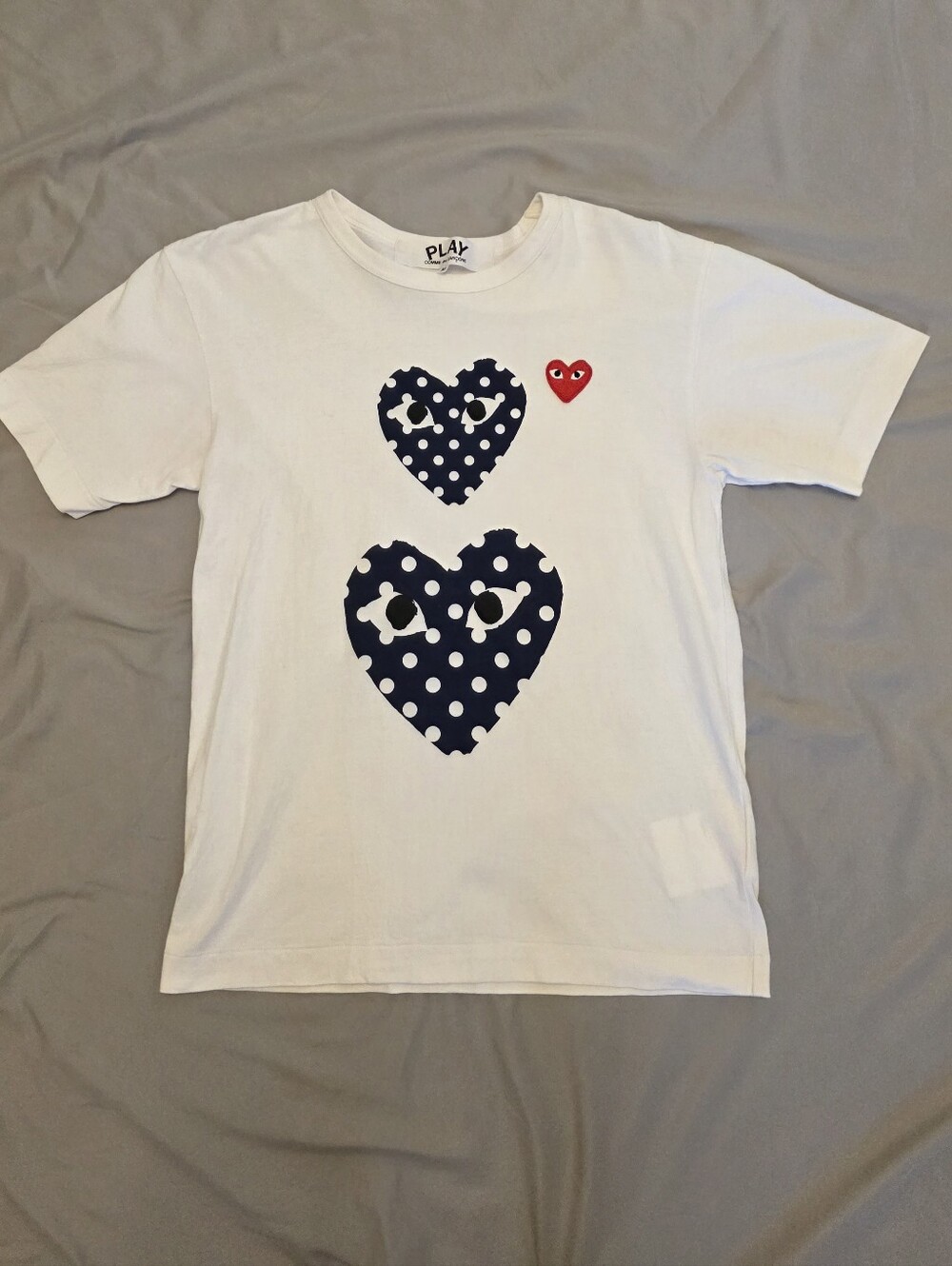 Comme Des Garcons Play Heart Print Crew Neck T Shirt